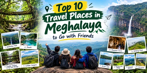 Top 10 Travel Places in Meghalaya to Go with Friends